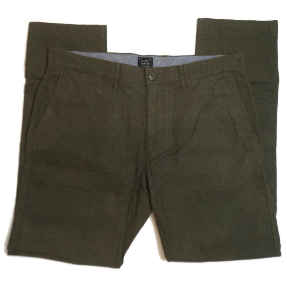 J Crew 484 Slim Fit 33 x 30 34 x 30 Brushed Twill Pants New Dark Olive NWT Chino